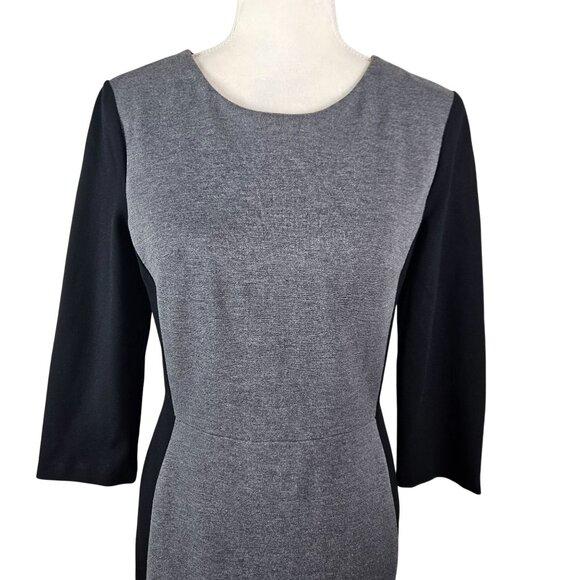 Talbots Women's Size 2 Color Block Sheath Dress 3/4 Sleeves Business Church Chic - Picture 6 of 11